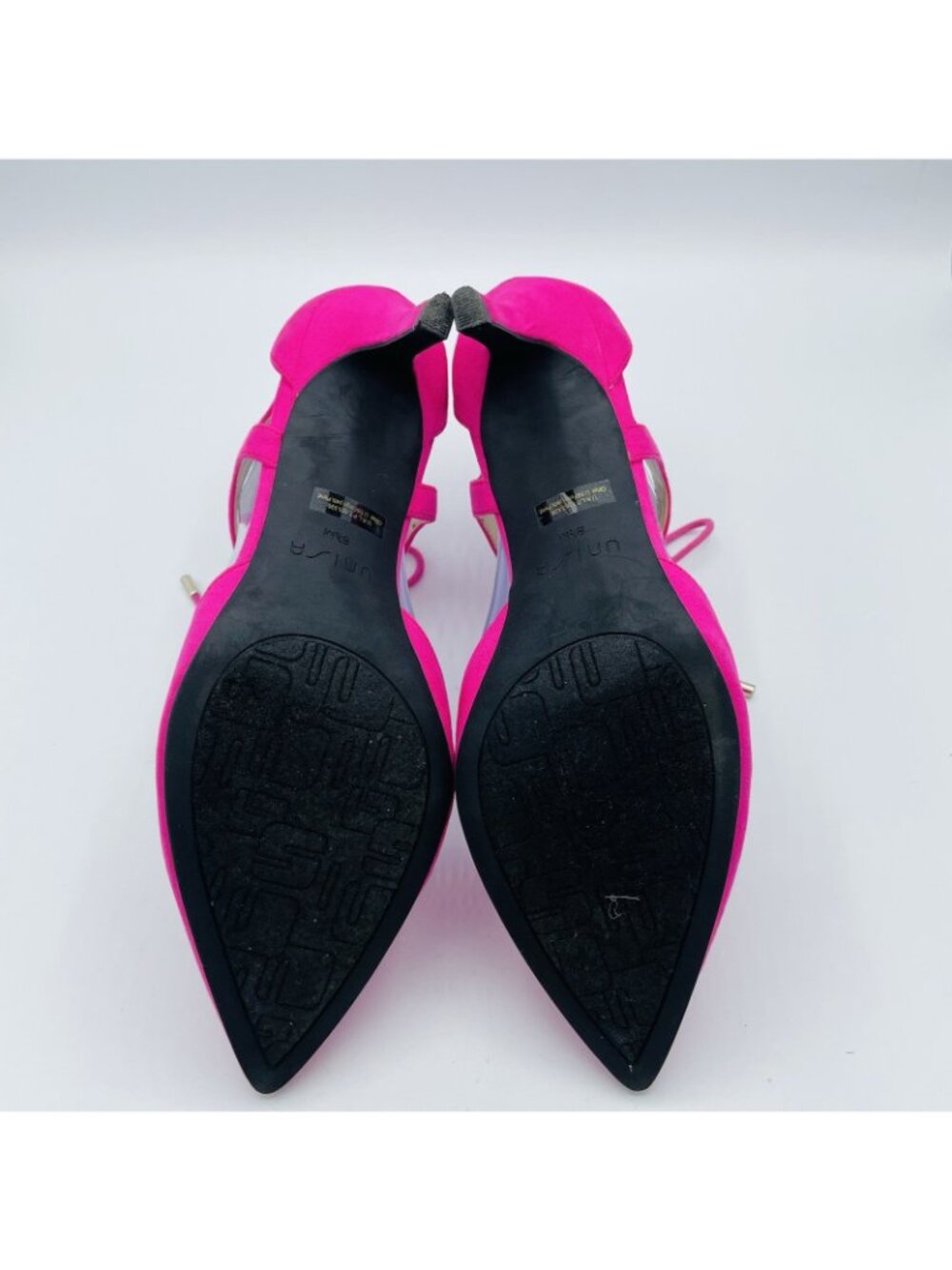 Unisa Shoes Womens Size 8.5 M Pink Faux Suede Stilleto High Heels Lace Up Pumps - Picture 9 of 11